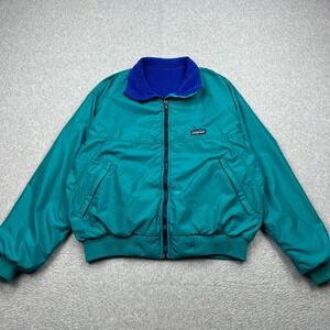 VTG Patagonia Shelled Synchilla Jacket Mens Large* Blue Bomber Fleece Lined USA